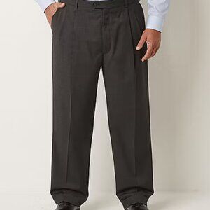 Stafford Men's Dress Pants Black Classic Fit, Pleated, Cuffed  Sz 42-32 NWT
